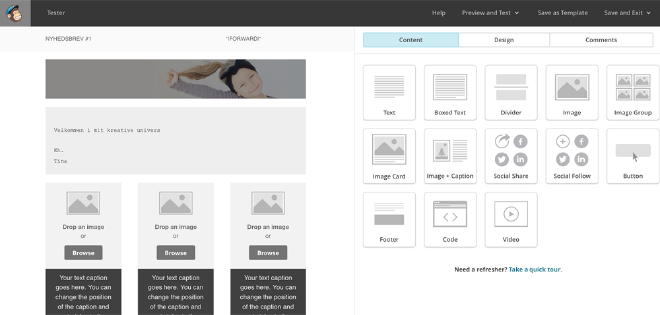 Opsæt din kampagne email