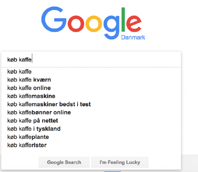 Søgning på køb kaffe